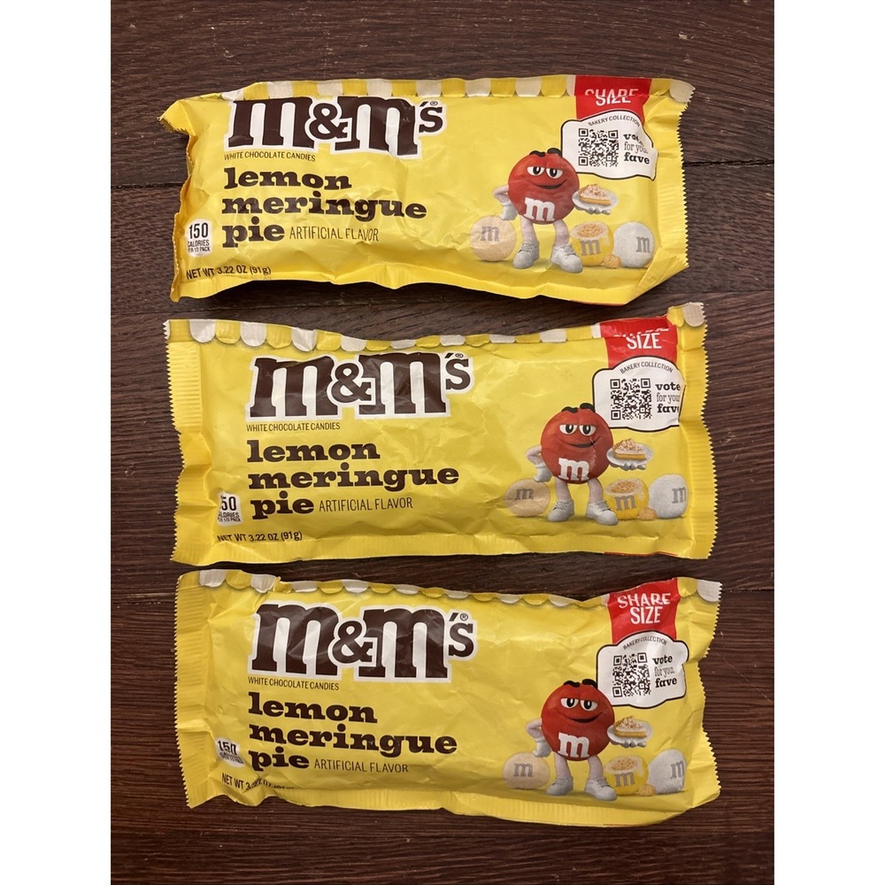 M&M's Limited Edition Bakery Flavors Lemon Meringue Pie Crunchy Candy 3-3.22 Oz